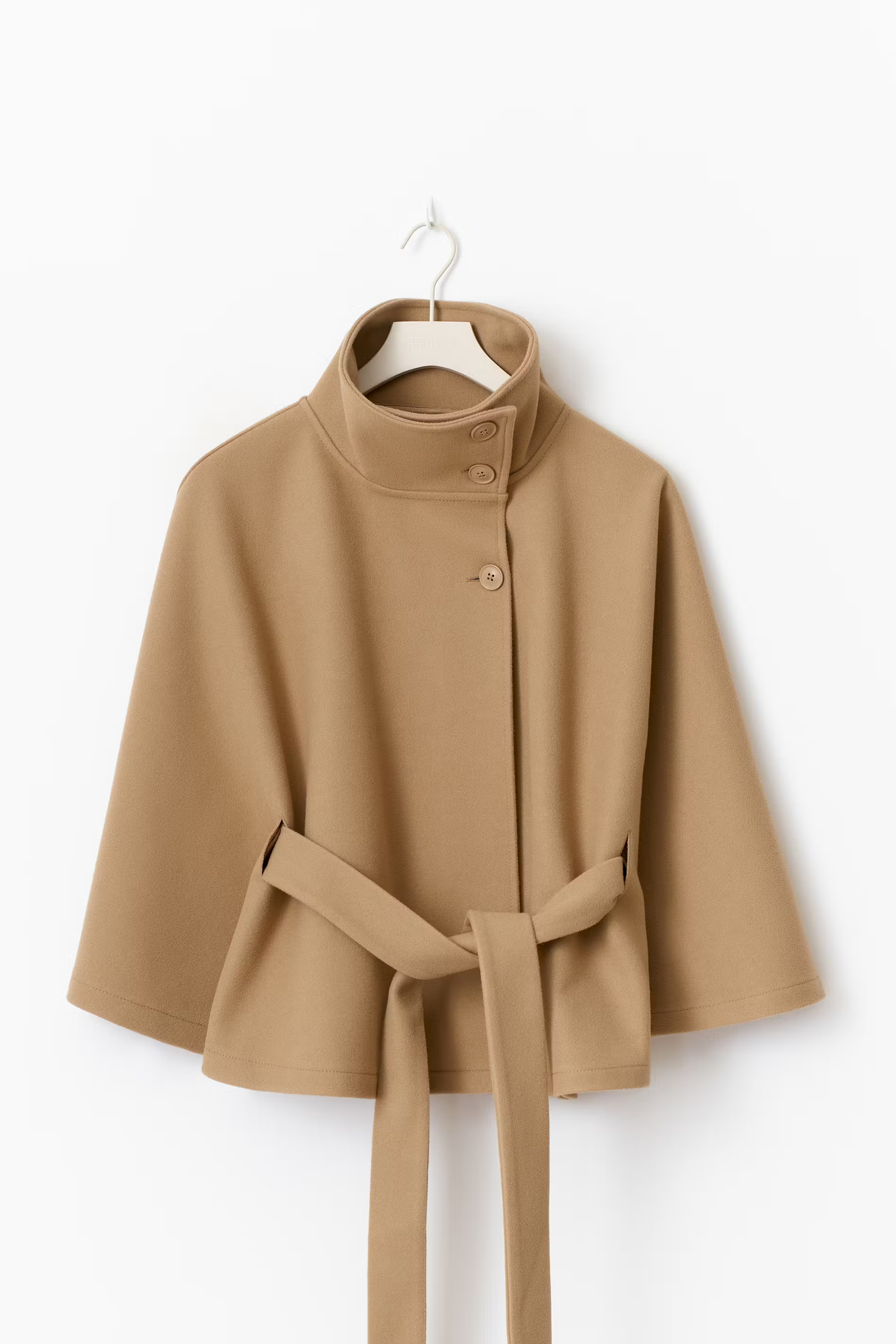 Loreza Cape Coat | Elegant Women’s Coat with Belt & High Collar