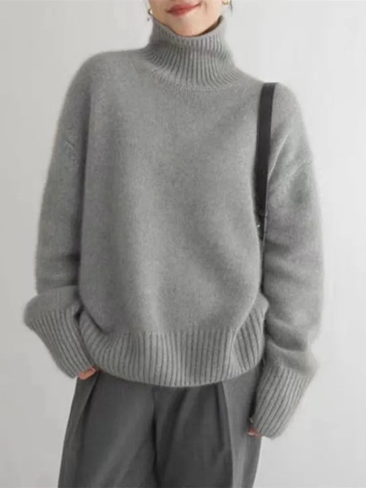 Isabella High Neck Cashmere Sweater