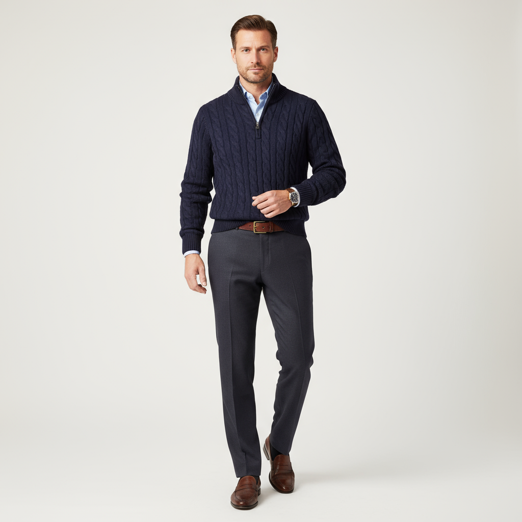 Noah™ | Casual Zip Neck Knit