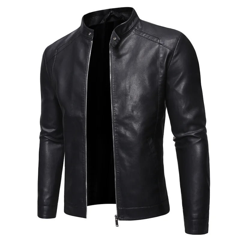 Ethan™ | Standing Collar Leather Jacket