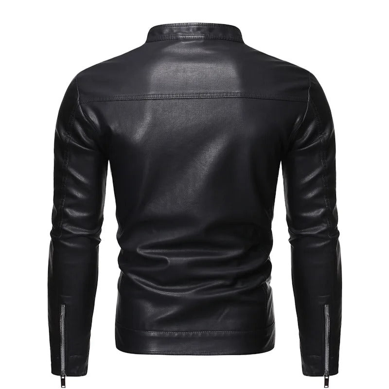 Ethan™ | Standing Collar Leather Jacket